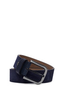 Men's Navy Blue Casual Leather Belt | Derimod Men's Navy Blue Casual Leather Belt | Derimod