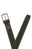 Men's Green Braided Leather Belt | Derimod Men's Green Braided Leather Belt | Derimod