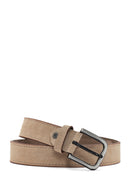 Men's Beige Suede Leather Belt | Derimod Men's Beige Suede Leather Belt | Derimod