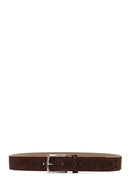 Men's Brown Suede Leather Belt | Derimod Men's Brown Suede Leather Belt | Derimod