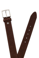 Men's Brown Suede Leather Belt | Derimod Men's Brown Suede Leather Belt | Derimod