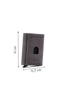 Men's Gray Leather Card Holder | Derimod Men's Gray Leather Card Holder | Derimod