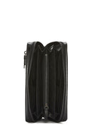 Erkek Siyah Desenli Deri Cüzdan | Derimod Erkek Siyah Desenli Deri Cüzdan | Derimod