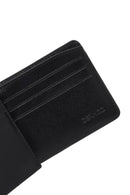 Men's Black Printed Leather Wallet | Derimod Men's Black Printed Leather Wallet | Derimod