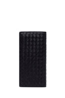 Erkek Siyah Örgülü Deri Cüzdan | Derimod Erkek Siyah Örgülü Deri Cüzdan | Derimod