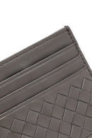 Erkek Gri Örgülü Deri Kartlık | Derimod Erkek Gri Örgülü Deri Kartlık | Derimod