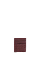 Men's Burgundy Braided Leather Cardholder | Derimod Men's Burgundy Braided Leather Cardholder | Derimod