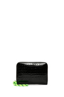 Kadın Siyah Kroko Desenli Kartlık | Derimod Kadın Siyah Kroko Desenli Kartlık | Derimod