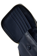 Women's Navy Blue Patterned Wallet | Derimod Women's Navy Blue Patterned Wallet | Derimod