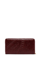 Women's Claret Red Printed Wallet | Derimod Women's Claret Red Printed Wallet | Derimod