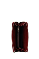 Women's Claret Red Printed Wallet | Derimod Women's Claret Red Printed Wallet | Derimod