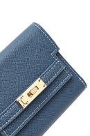 Women's Blue Printed Wallet | Derimod Women's Blue Printed Wallet | Derimod