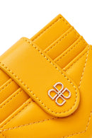 Woman Yellow Quilted Card Holder | Derimod Woman Yellow Quilted Card Holder | Derimod