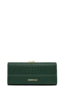 Women's Green Crocodile Patterned Wallet | Derimod Women's Green Crocodile Patterned Wallet | Derimod