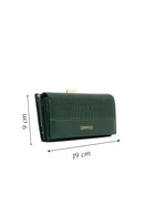 Women's Green Crocodile Patterned Wallet | Derimod Women's Green Crocodile Patterned Wallet | Derimod