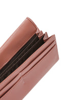 Kadın Pudra Kroko Desenli Cüzdan | Derimod Kadın Pudra Kroko Desenli Cüzdan | Derimod