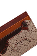Women's Burgundy Patterned Card Holder | Derimod Women's Burgundy Patterned Card Holder | Derimod