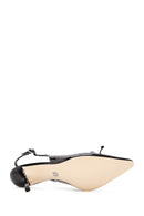 Women's Black Open Back Thin Heel Patent Leather Shoes | Derimod Women's Black Open Back Thin Heel Patent Leather Shoes | Derimod