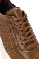Erkek Vizon Bağcıklı Deri Sneaker | Derimod Erkek Vizon Bağcıklı Deri Sneaker | Derimod