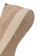 Woman Beige Thick-Soled Suede Comfort Loafer | Derimod Woman Beige Thick-Soled Suede Comfort Loafer | Derimod