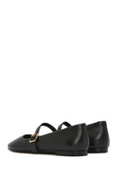 Women's Black Banded Leather Ballerinas | Derimod Women's Black Banded Leather Ballerinas | Derimod