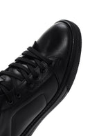Men's Black Leather High Top Sneaker | Derimod Men's Black Leather High Top Sneaker | Derimod