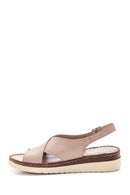 Kadın Vizon Deri Comfort Sandalet | Derimod Kadın Vizon Deri Comfort Sandalet | Derimod