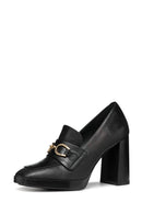 Geox Kadın Siyah D Teulada Topuklu Deri Loafer | Derimod Geox Kadın Siyah D Teulada Topuklu Deri Loafer | Derimod