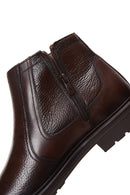Male Brown Zip Closure Leather Casual Boots | Derimod Male Brown Zip Closure Leather Casual Boots | Derimod
