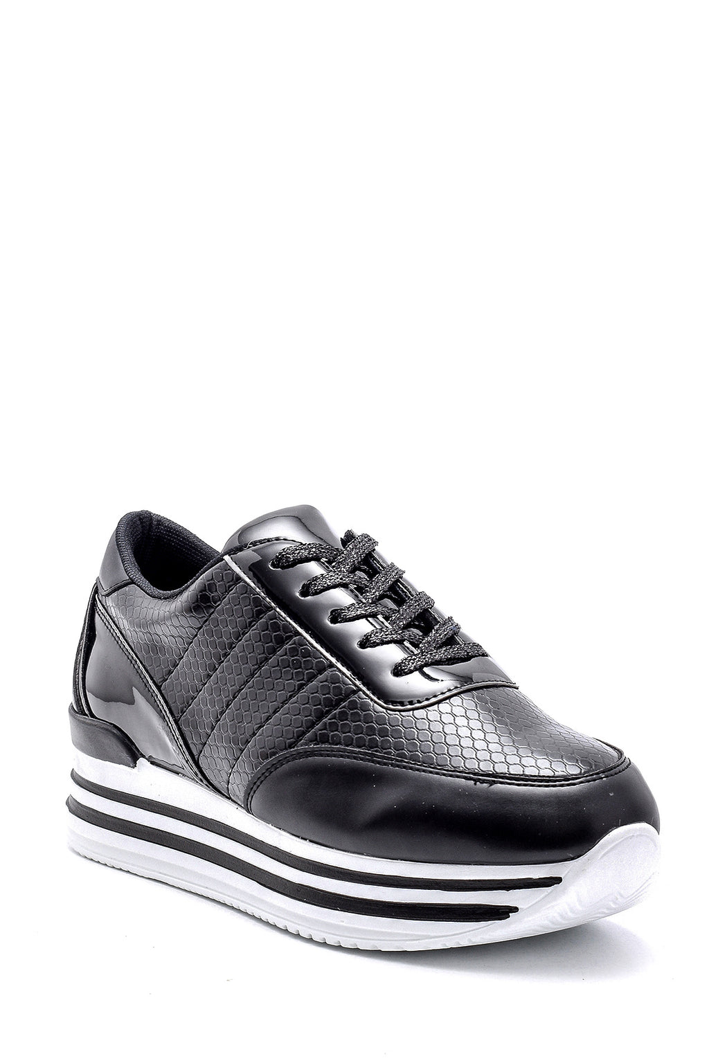 Kadın Yılan Derisi Detaylı Sneaker