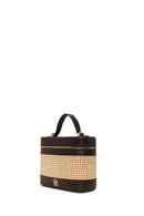 Woman Brown Long-Strap Printed Mini Box Crossbody Bag | Derimod Woman Brown Long-Strap Printed Mini Box Crossbody Bag | Derimod