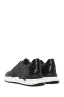 Erkek Siyah Bağcıklı Deri Casual Sneaker | Derimod Erkek Siyah Bağcıklı Deri Casual Sneaker | Derimod