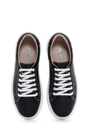 Kadın Siyahh Bağcıklı Deri Sneaker | Derimod Kadın Siyahh Bağcıklı Deri Sneaker | Derimod