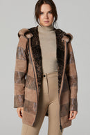 Dalia Kadın Kahverengi Kapüşonlu Deri Kaban | Derimod Dalia Kadın Kahverengi Kapüşonlu Deri Kaban | Derimod