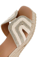 Women's Cream Ankle Buckle Wedge Heel Espadrille Sandals | Derimod Women's Cream Ankle Buckle Wedge Heel Espadrille Sandals | Derimod