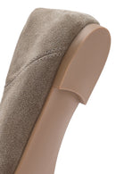 Women's Mink Buckled Suede Leather Masculine Loafer | Derimod Women's Mink Buckled Suede Leather Masculine Loafer | Derimod