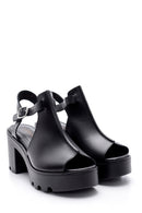 Women's Leather Thick Heeled Sandals | Derimod Women's Leather Thick Heeled Sandals | Derimod