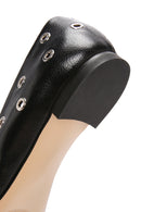 Women's Black Banded Leather Ballerinas | Derimod Women's Black Banded Leather Ballerinas | Derimod