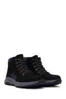 Male Black Zip Closure Thick-Soled Nubuck Leather Boots | Derimod Male Black Zip Closure Thick-Soled Nubuck Leather Boots | Derimod