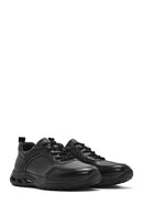 Erkek Siyah Bağcıklı Deri Sneaker | Derimod Erkek Siyah Bağcıklı Deri Sneaker | Derimod