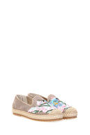 Embroidered Beige Women's Espadrille | Derimod Embroidered Beige Women's Espadrille | Derimod