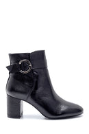Women's Leather Buckle Detailed Heeled Boots | Derimod Women's Leather Buckle Detailed Heeled Boots | Derimod