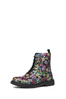 Geox Kız Çocuk Siyah Eclair Bağcıklı Desenli Postal Bot | Derimod Geox Kız Çocuk Siyah Eclair Bağcıklı Desenli Postal Bot | Derimod