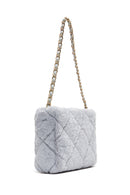 Women's Gray Plush Shoulder Bag | Derimod Women's Gray Plush Shoulder Bag | Derimod