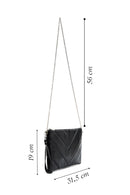 Women's Black Chain Strap Patterned Clutch Bag | Derimod Women's Black Chain Strap Patterned Clutch Bag | Derimod