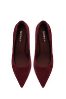 Kadın Bordo İnce Topuklu Süet Deri Stiletto | Derimod Kadın Bordo İnce Topuklu Süet Deri Stiletto | Derimod