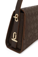 Woman Brown Printed Classic Shoulder Bag | Derimod Woman Brown Printed Classic Shoulder Bag | Derimod