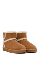 Woman Camel Suede Teddy Boots | Derimod Woman Camel Suede Teddy Boots | Derimod