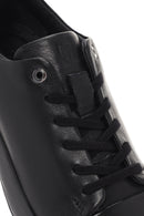 Erkek Siyah Bağcıklı Deri Sneaker | Derimod Erkek Siyah Bağcıklı Deri Sneaker | Derimod