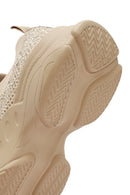 Derimod Zero Kadın Bej Bağcıklı Taş Detaylı Kumaş Sneaker | Derimod Derimod Zero Kadın Bej Bağcıklı Taş Detaylı Kumaş Sneaker | Derimod